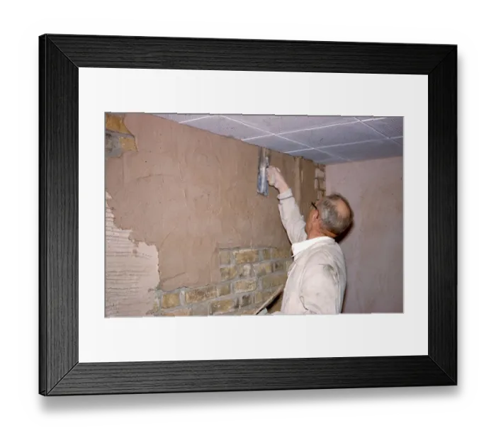 Framed Print : Plasterer, Tech Department - 5th floor, No. 4 Hamilton Place