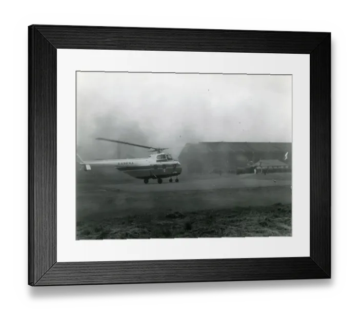 Framed Print : Sikorsky S-55, OO-SHA, of Sabena, at Lille heliport Framed Print : Sikorsky S-55, OO-SHA, of Sabena, at Lille heliport