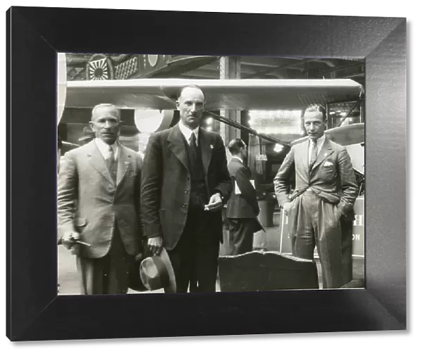 From left: C. C. Walker, Geoffrey de Havilland and Thom(?)