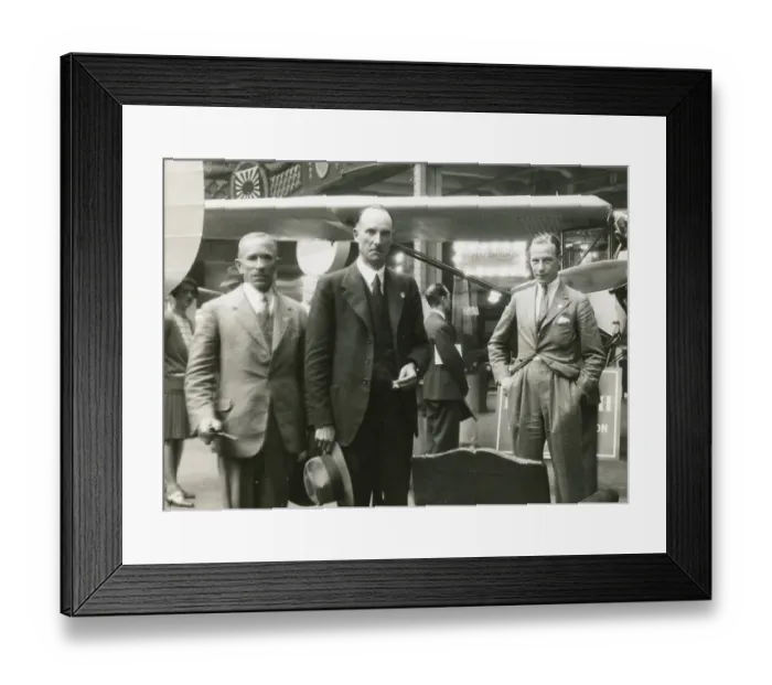 Framed Print : From left: C. C. Walker, Geoffrey de Havilland and Thom(?) Framed Print : From left: C. C. Walker, Geoffrey de Havilland and Thom(?)