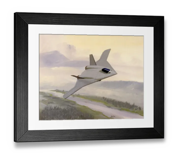 Framed Print : Impression of a BAE Systems Future Offensive Air System Framed Print : Impression of a BAE Systems Future Offensive Air System