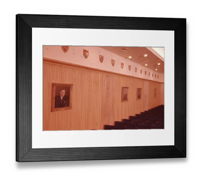 Framed Print : Wall panelling in the new Lecture Theatre c. 1960 Framed Print : Wall panelling in the new Lecture Theatre c. 1960