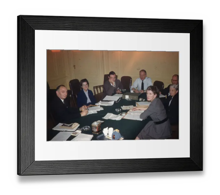 Framed Print : A Royal Aeronautical Society staff meeting in what is t? Framed Print : A Royal Aeronautical Society staff meeting in what is t?
