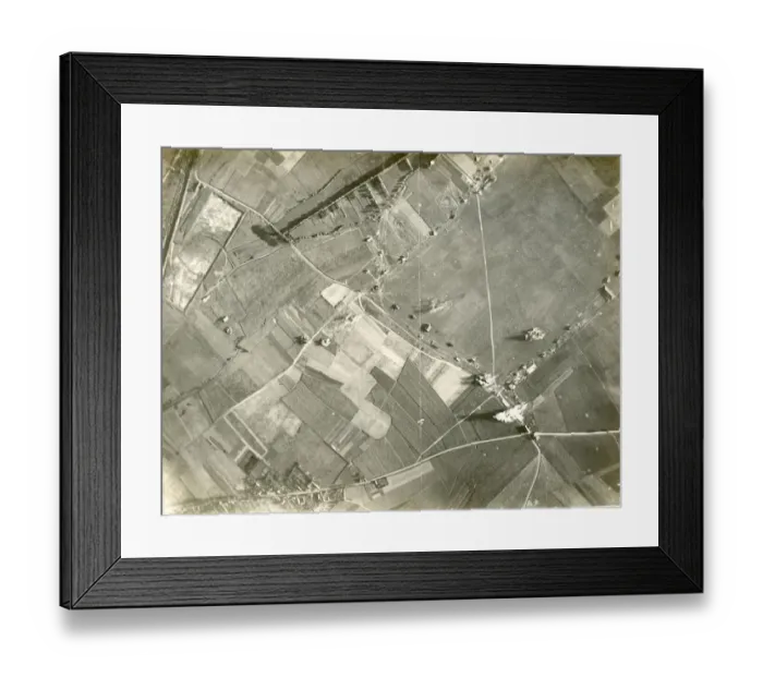 Framed Print : Aerial view of bombing on the Western Front Framed Print : Aerial view of bombing on the Western Front