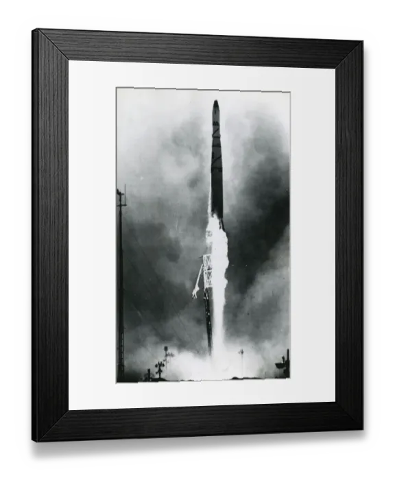 Framed Print : Thor-Agena rocket is launched from Vandenberg Air Force Base Framed Print : Thor-Agena rocket is launched from Vandenberg Air Force Base