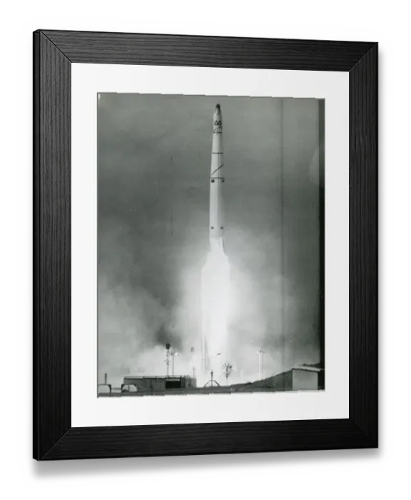 Framed Print : Thor-Agena rocket is launched from Vandenberg Air Force Base Framed Print : Thor-Agena rocket is launched from Vandenberg Air Force Base