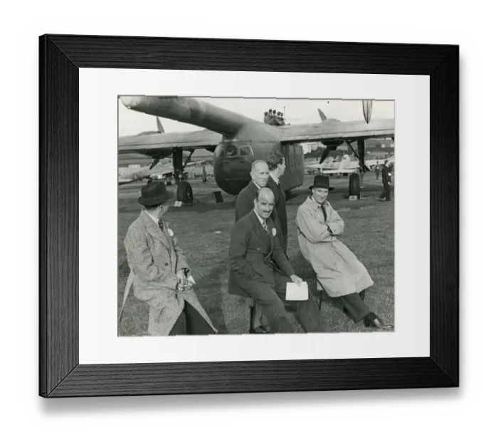 Framed Print : 1945 Farnborough Show - de Havilland, Walker, Butler