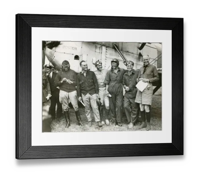 Framed Print : The arrival of the aircraft of the American World Fligh? Framed Print : The arrival of the aircraft of the American World Fligh?