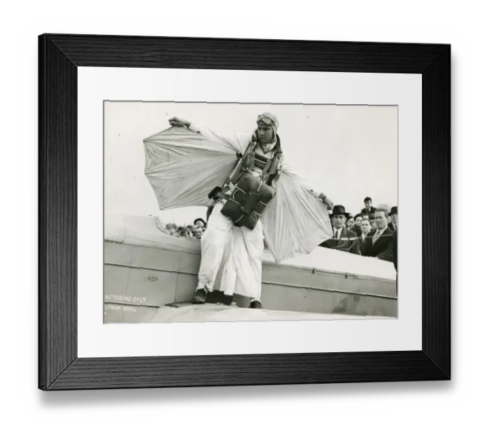 Framed Print : ?Birdman? Clem Sohn, 1910-1937, at Hanworth Framed Print : ?Birdman? Clem Sohn, 1910-1937, at Hanworth