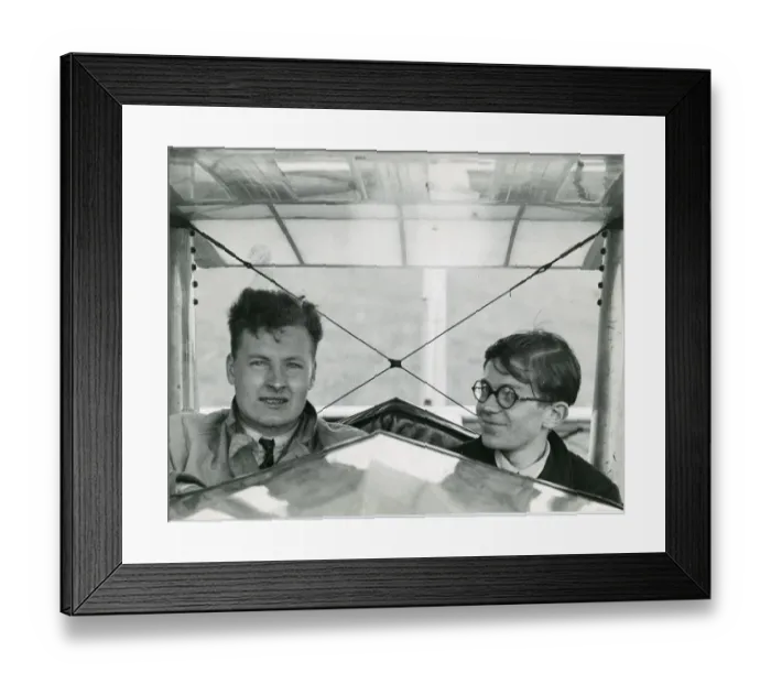 Framed Print : Flt Lt W. Murray, left, and John S. Sproule after their? Framed Print : Flt Lt W. Murray, left, and John S. Sproule after their?