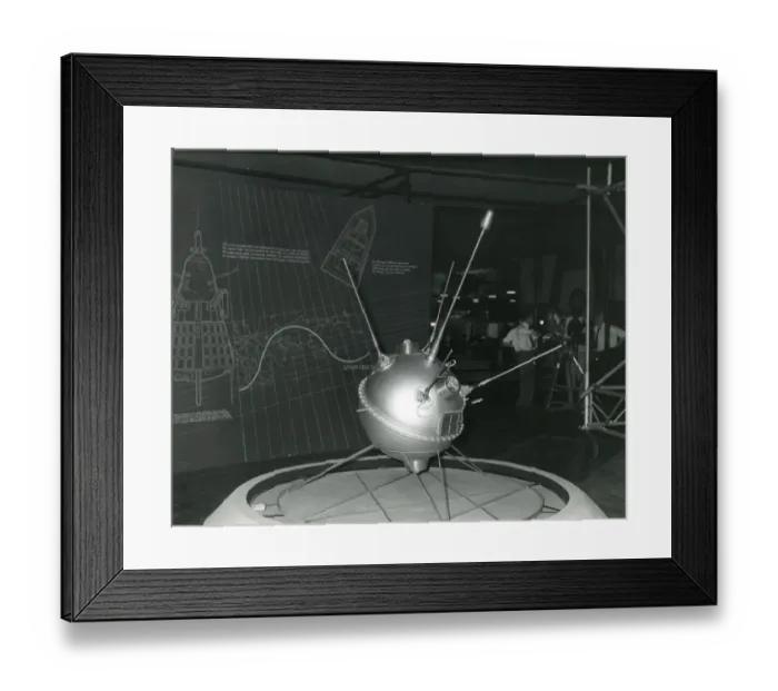 Framed Print : A replica of Lunik 2 on display at Earls Court in July ? Framed Print : A replica of Lunik 2 on display at Earls Court in July ?