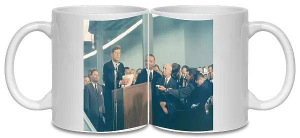John F. Kennedy during a visit to Manned Spacecraft Center