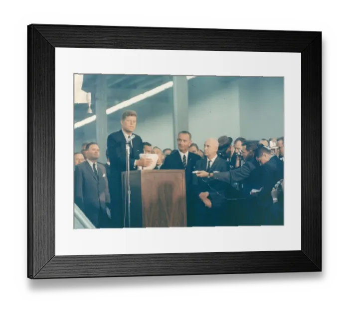 Framed Print : John F. Kennedy during a visit to Manned Spacecraft Center Framed Print : John F. Kennedy during a visit to Manned Spacecraft Center