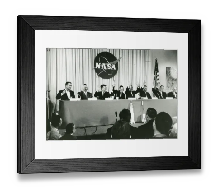 Framed Print : Astronauts are introduced to the American and foreign p? Framed Print : Astronauts are introduced to the American and foreign p?