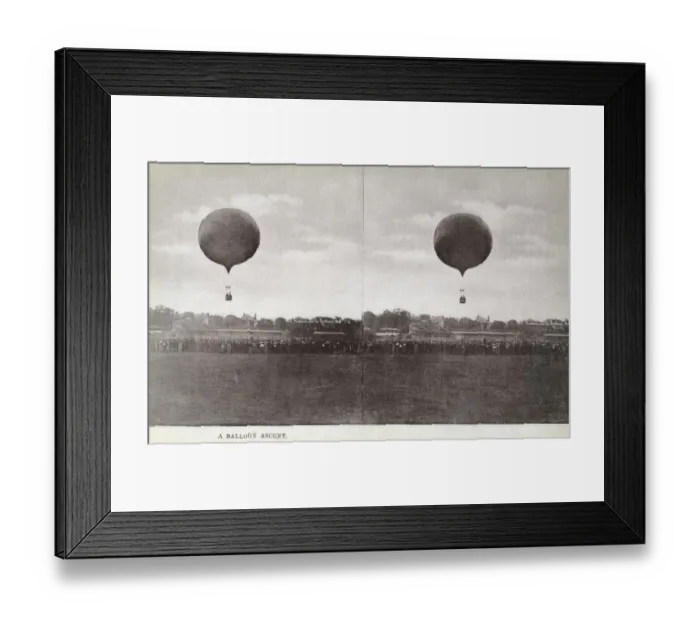 Framed Print : 3D Stereoscopic Image, Titled A Balloon Ascent Framed Print : 3D Stereoscopic Image, Titled A Balloon Ascent