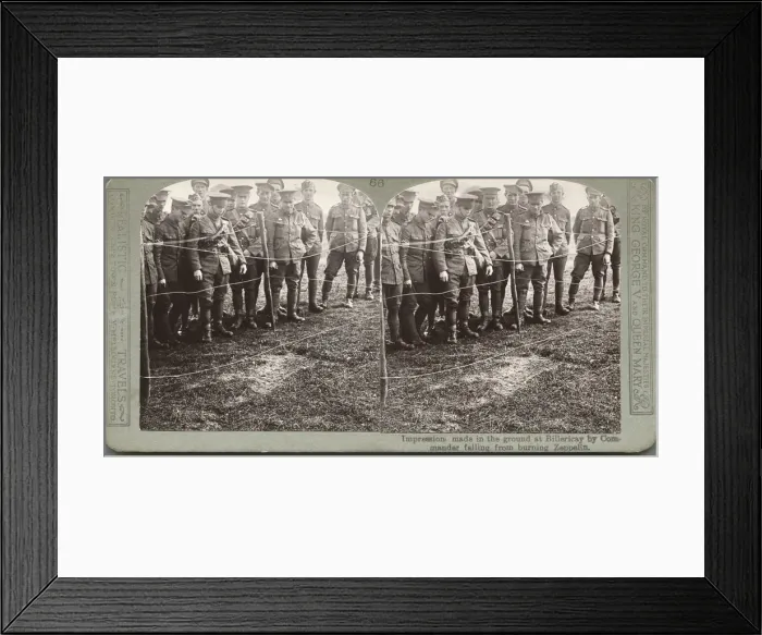 Framed Print : Zeppelin. 3D Stereoscopic Image, Impression Made in the Ground at Billericay Framed Print : Zeppelin. 3D Stereoscopic Image, Impression Made in the Ground at Billericay