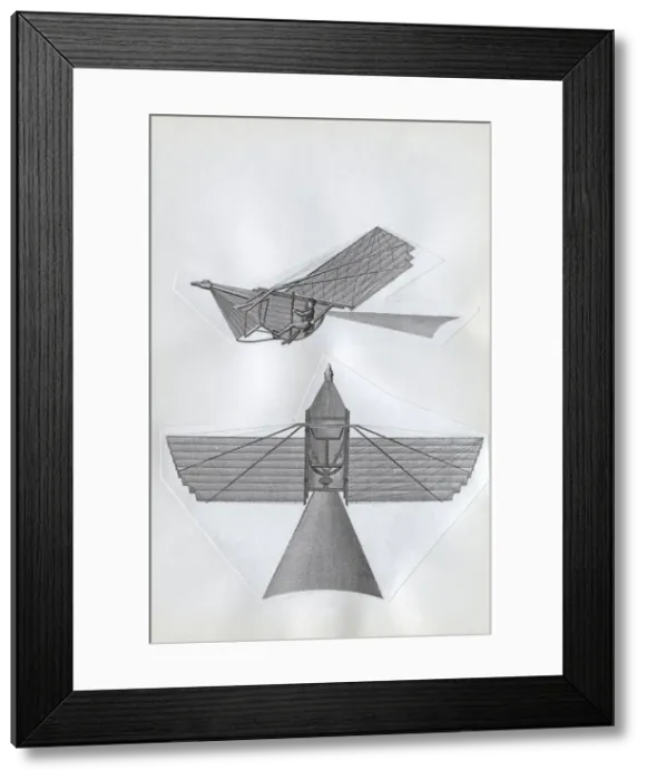 Framed Print : Line-Drawing of Thomas Walkers First Design for a Flyin? Framed Print : Line-Drawing of Thomas Walkers First Design for a Flyin?