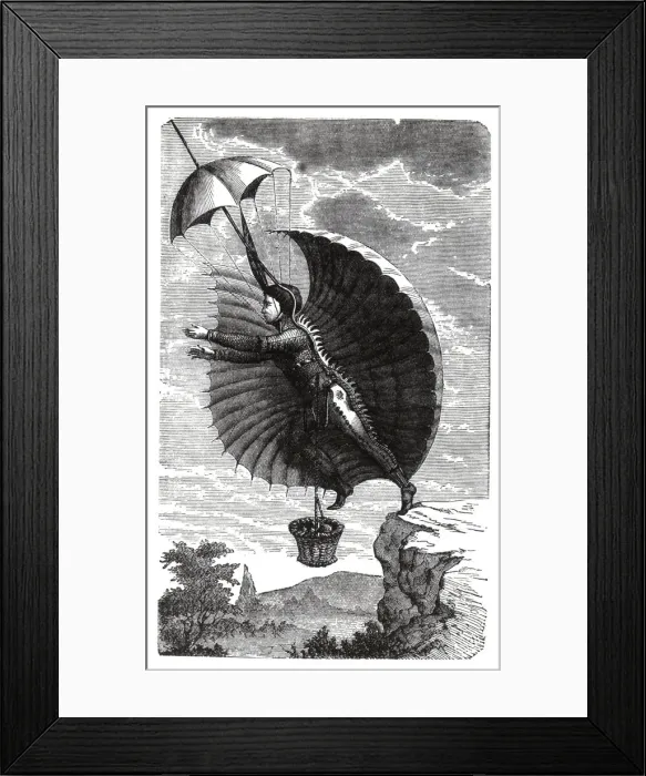 Framed Print : Illustration of the Bird Man Hero of Restif de La Breton? Framed Print : Illustration of the Bird Man Hero of Restif de La Breton?