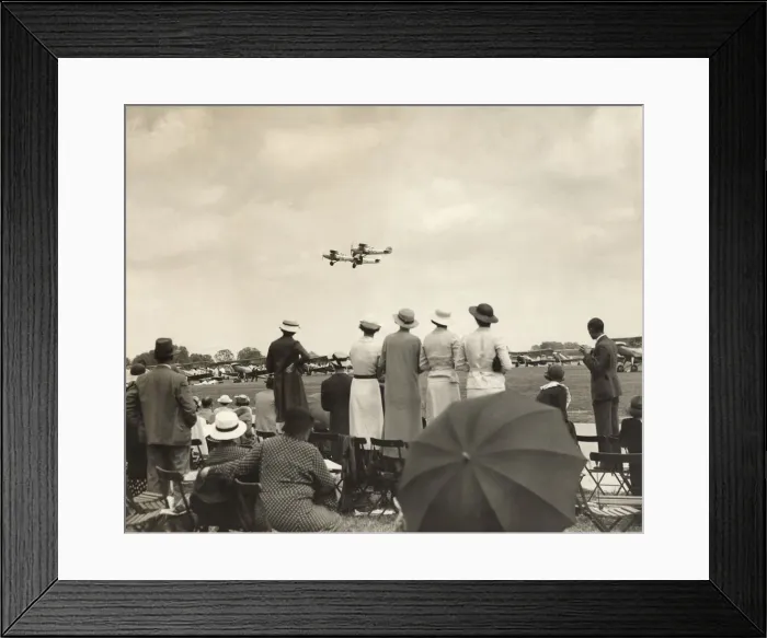 Framed Print : A Crowd Watching a Formation of Royal Airforce Hawker Ha? Framed Print : A Crowd Watching a Formation of Royal Airforce Hawker Ha?