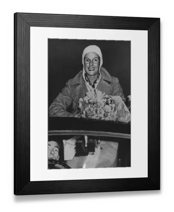 Framed Print : A Picture of Jean Batten with Flowers Framed Print : A Picture of Jean Batten with Flowers
