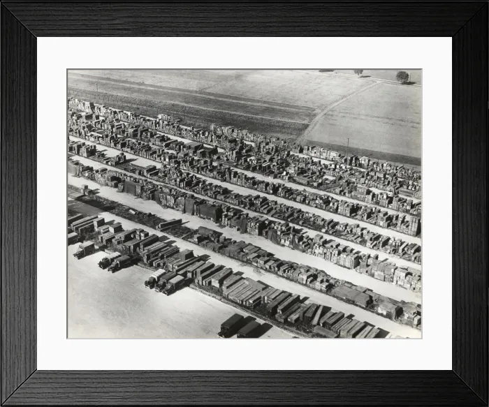 Framed Print : Wooden Crates in the Open During the Berlin Airlift at t? Framed Print : Wooden Crates in the Open During the Berlin Airlift at t?