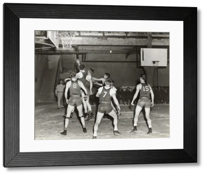Framed Print : Airmen Playing Basketball in a Gym at the Headquarters o? Framed Print : Airmen Playing Basketball in a Gym at the Headquarters o?