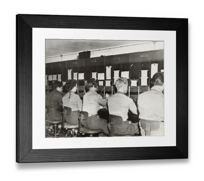Framed Print : Airmen and Women Telephonists at the Headquarters of the? Framed Print : Airmen and Women Telephonists at the Headquarters of the?