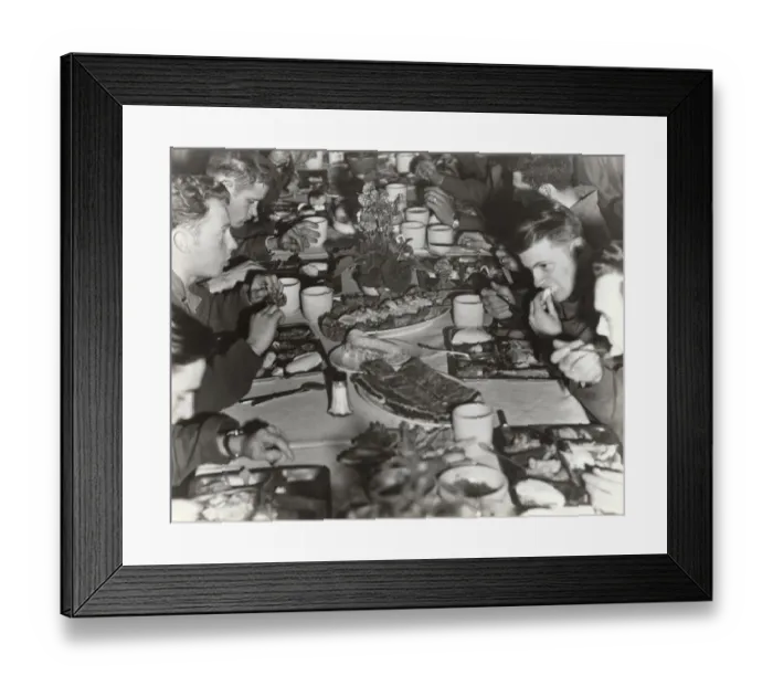 Framed Print : Airmen Eating Meals at the Headquarters of the USAFe 85t? Framed Print : Airmen Eating Meals at the Headquarters of the USAFe 85t?