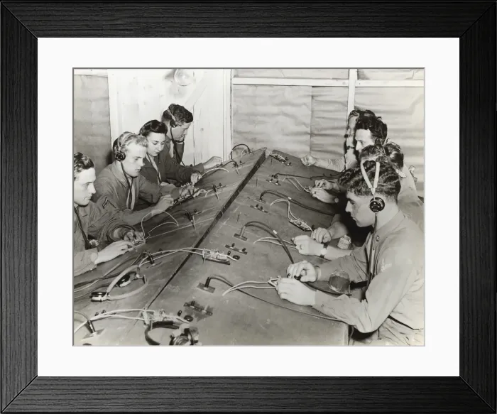 Framed Print : Airmen Attending a Radio Communication Class at the Head? Framed Print : Airmen Attending a Radio Communication Class at the Head?