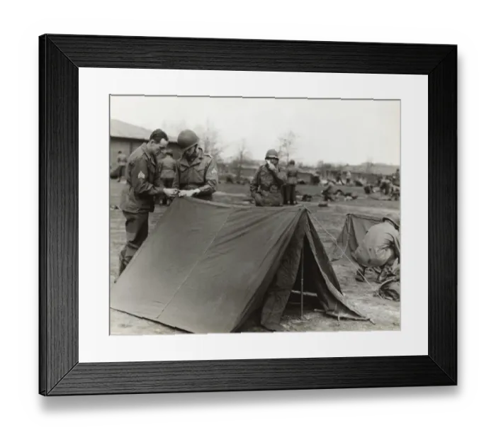 Framed Print : Airmen with Tents on Spring Training at the Headquarte? Framed Print : Airmen with Tents on Spring Training at the Headquarte?