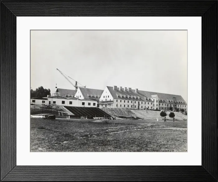 Framed Print : Construction-Crane with Newly Completed Barracks for Air? Framed Print : Construction-Crane with Newly Completed Barracks for Air?
