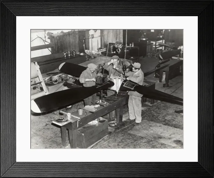 Framed Print : Airmen Working on a Propeller at the Headquarters of the? Framed Print : Airmen Working on a Propeller at the Headquarters of the?