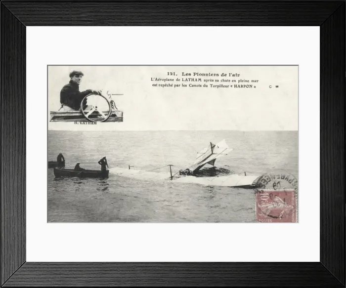Framed Print : Latham First Attempt to Cross the English Channel Framed Print : Latham First Attempt to Cross the English Channel