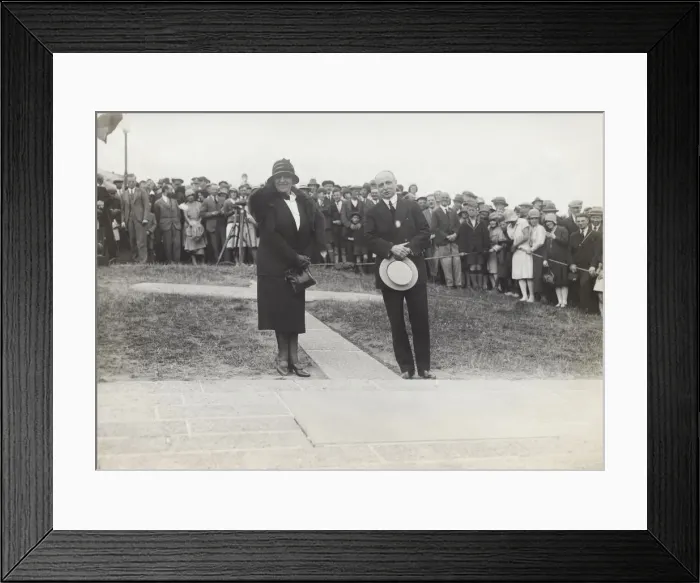 Framed Print : Louis Bleriot and His Wife Alicia (Alice) Standing on th? Framed Print : Louis Bleriot and His Wife Alicia (Alice) Standing on th?