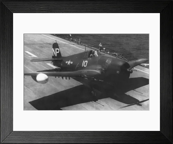 Framed Print : Us Navy Aircraft Landing on the Aircraft-Carrier Hms Glo? Framed Print : Us Navy Aircraft Landing on the Aircraft-Carrier Hms Glo?