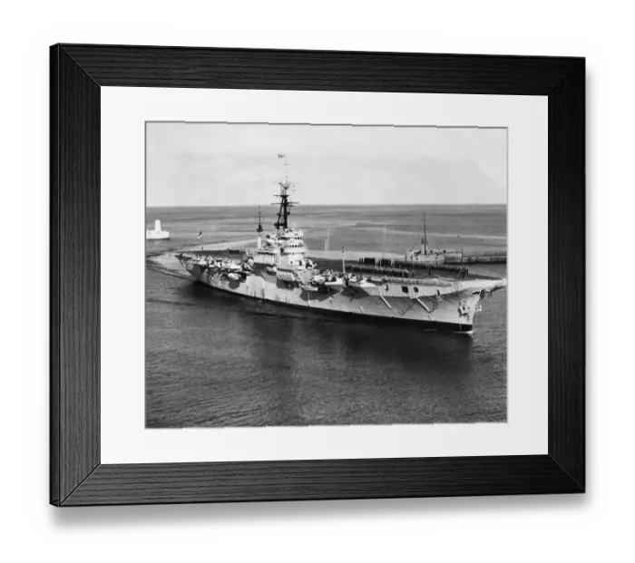 Framed Print : Aircraft-Carrier Hms Glory (R62) Entering Grand Harbour, ? Framed Print : Aircraft-Carrier Hms Glory (R62) Entering Grand Harbour, ?