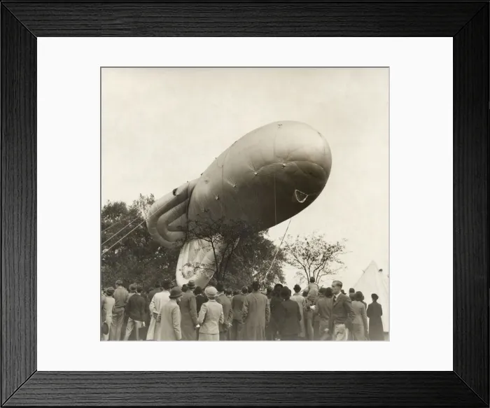 Framed Print : Barrage-Balloon Flying over Southern England, UK During ? Framed Print : Barrage-Balloon Flying over Southern England, UK During ?