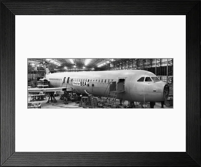 Framed Print : BAC 1-11. The First Bea BAC 1-11 Airliner on the Production-Line at BAC Weybridge Date Framed Print : BAC 1-11. The First Bea BAC 1-11 Airliner on the Production-Line at BAC Weybridge Date