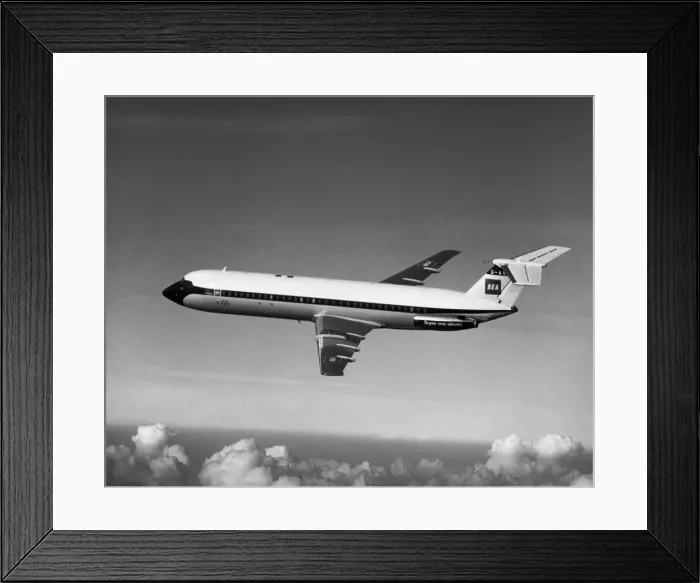 Framed Print : BAC 1-11. Bea BAC 1-11 Super One-Eleven Airliner Flying over Southern England Framed Print : BAC 1-11. Bea BAC 1-11 Super One-Eleven Airliner Flying over Southern England