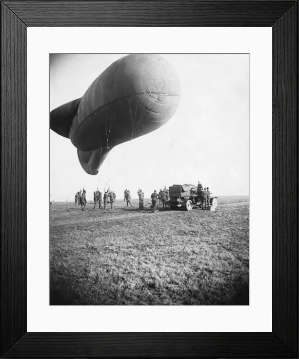 Framed Print : Soldiers Preparing an Allied Observation Gas-Filled Caqu? Framed Print : Soldiers Preparing an Allied Observation Gas-Filled Caqu?