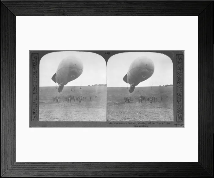 Framed Print : Stereoscopic View of an Allied Observation Gas-Filled Ca? Framed Print : Stereoscopic View of an Allied Observation Gas-Filled Ca?