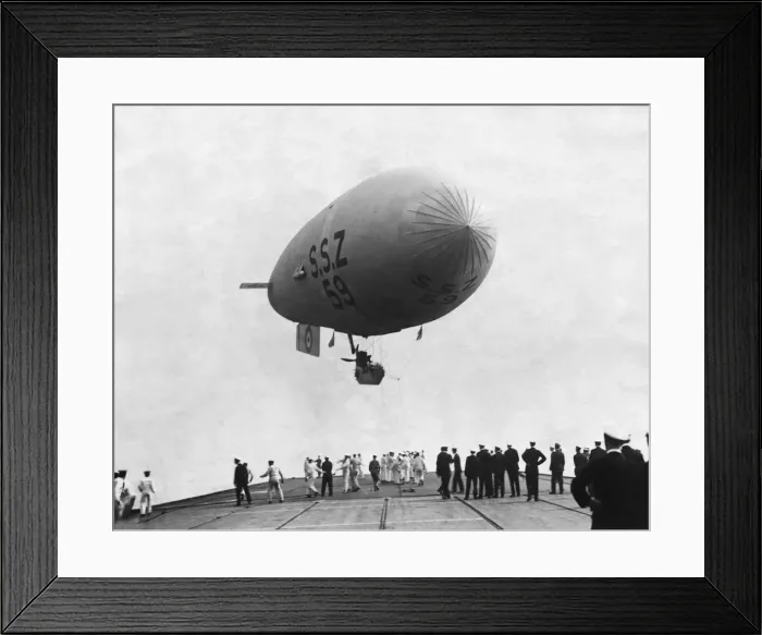Framed Print : Ssz59 Airship Flying over a Ship Framed Print : Ssz59 Airship Flying over a Ship