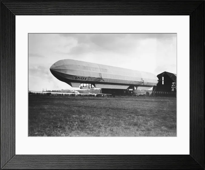 Framed Print : Airship Spiess Parked by a Hangar Framed Print : Airship Spiess Parked by a Hangar