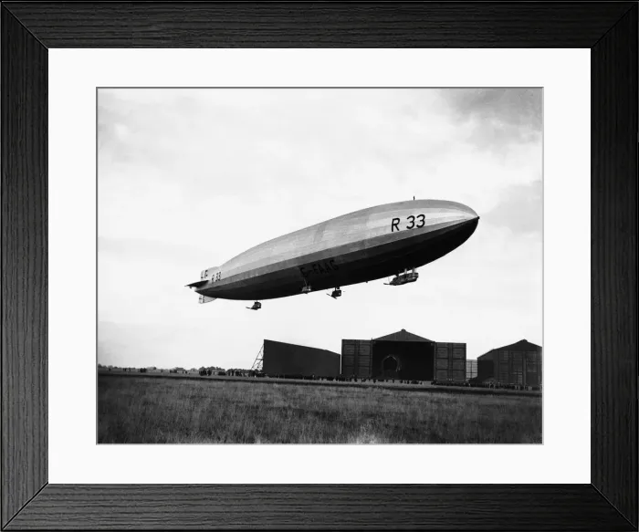 Framed Print : R33 Airship Flying over Hangars at Pulham for a 24 Hour Trip Framed Print : R33 Airship Flying over Hangars at Pulham for a 24 Hour Trip