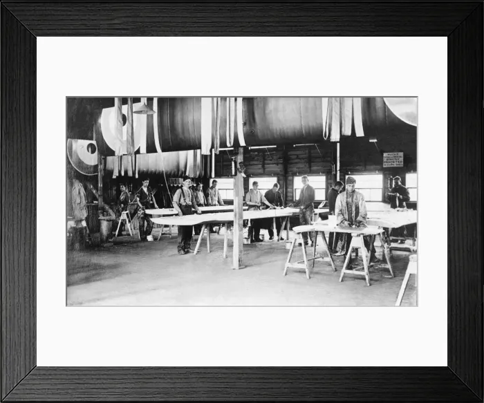 Framed Print : Men Working in the Dope Shed Workshop at the Royal Aircr? Framed Print : Men Working in the Dope Shed Workshop at the Royal Aircr?