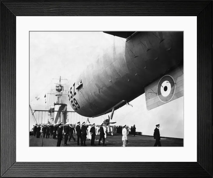 Framed Print : Ssz59 Airship Parked on a Ship Framed Print : Ssz59 Airship Parked on a Ship