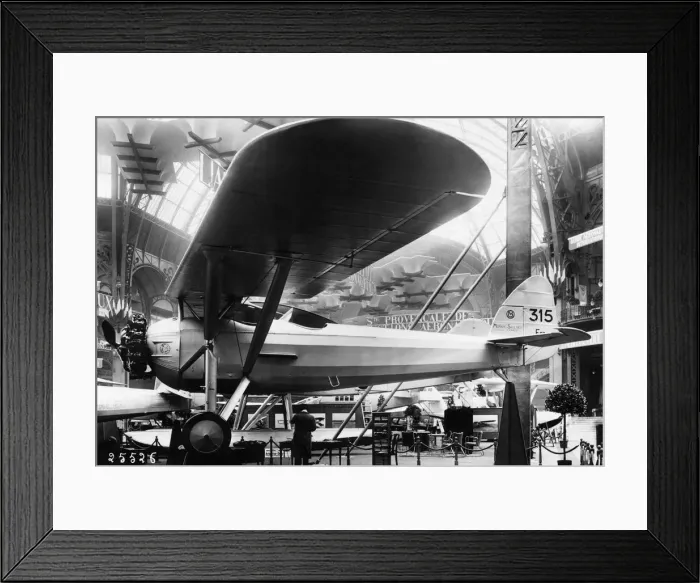 Framed Print : Morane-Soulnier Ms-315 on an Exhibition-Stand at the 193? Framed Print : Morane-Soulnier Ms-315 on an Exhibition-Stand at the 193?