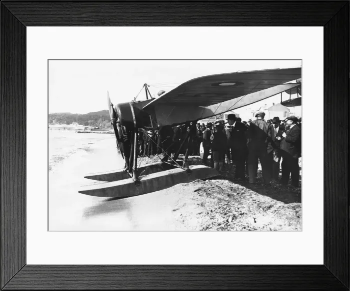 Framed Print : Morane-Soulnier Seaplane Monoplane Parked on a Beach wit? Framed Print : Morane-Soulnier Seaplane Monoplane Parked on a Beach wit?