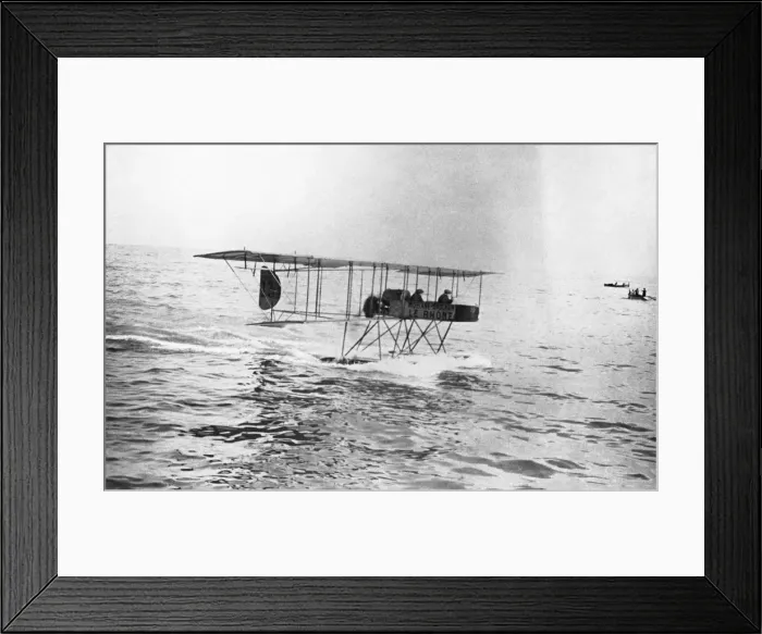 Framed Print : Morane-Soulnier Biplane Seaplane Taxiing in the Harbour ? Framed Print : Morane-Soulnier Biplane Seaplane Taxiing in the Harbour ?