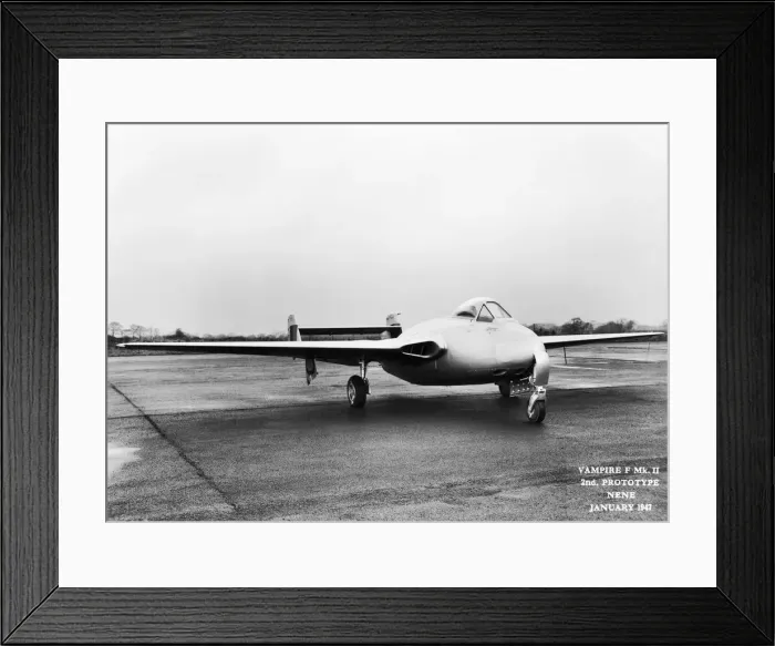 Framed Print : de Havilland DH-100 Vampire F-2 Framed Print : de Havilland DH-100 Vampire F-2